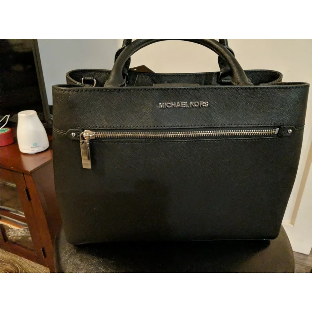 Michael Kors black and silver satchel- new without tags